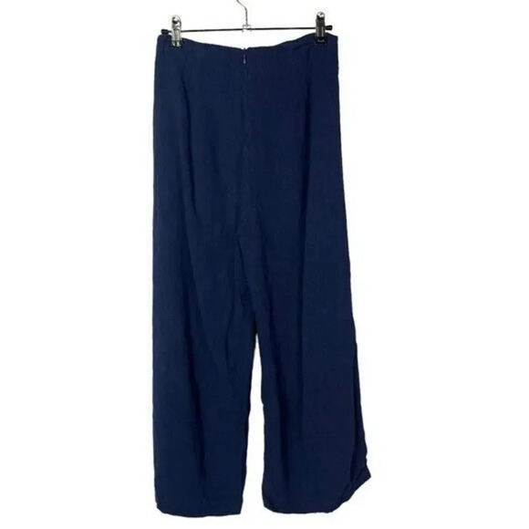 Lulu's Navy Blue High Rise Cropped Wide Leg Pants S - Picture 1 of 4